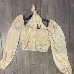 Misguided long sleeve halter top - never worn